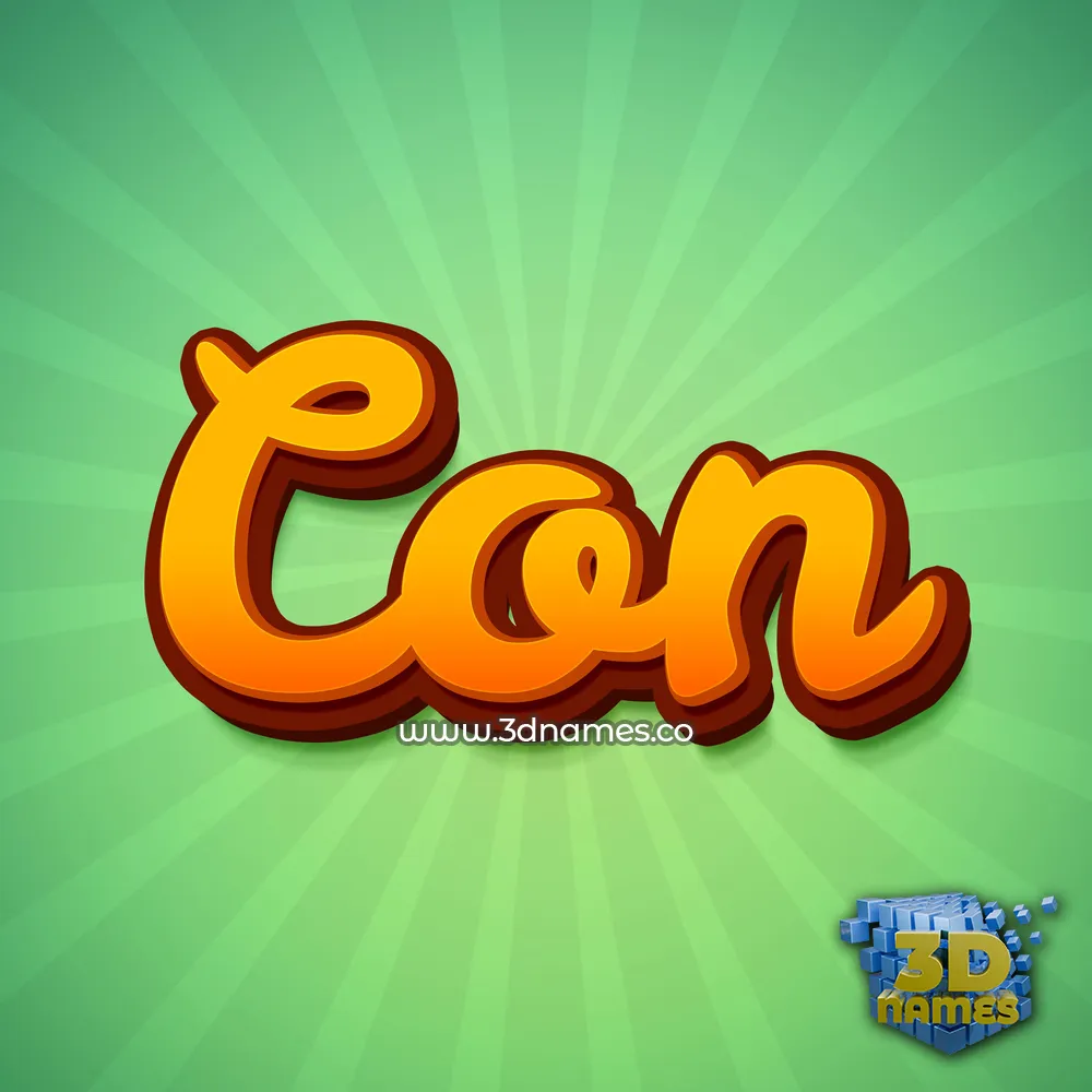 con in Green Rays style - 3D name wallpaper