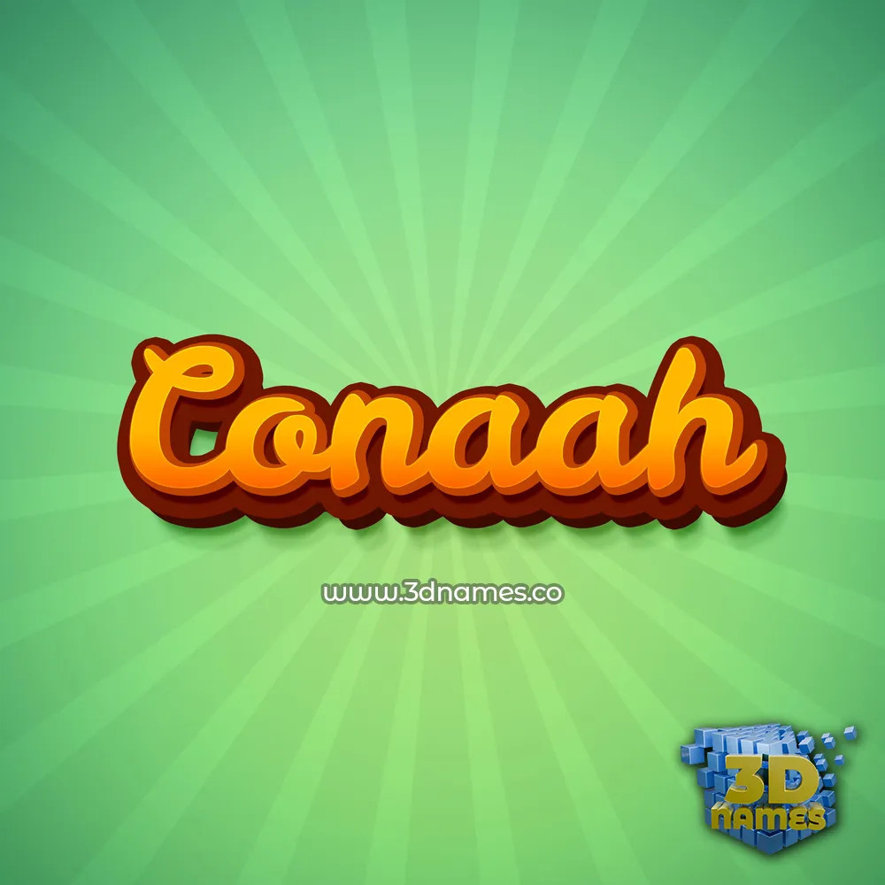 conaah in Green Rays style - 3D name wallpaper