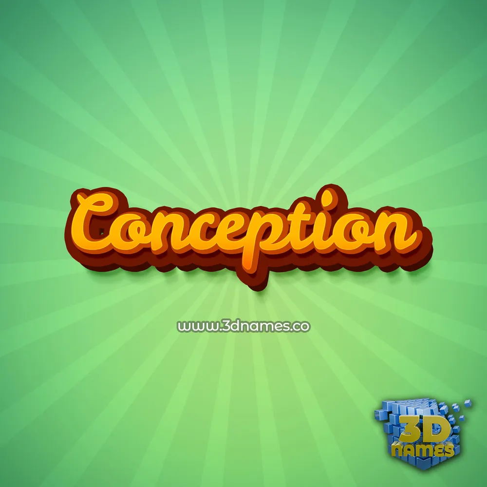 conception in Green Rays style - 3D name wallpaper