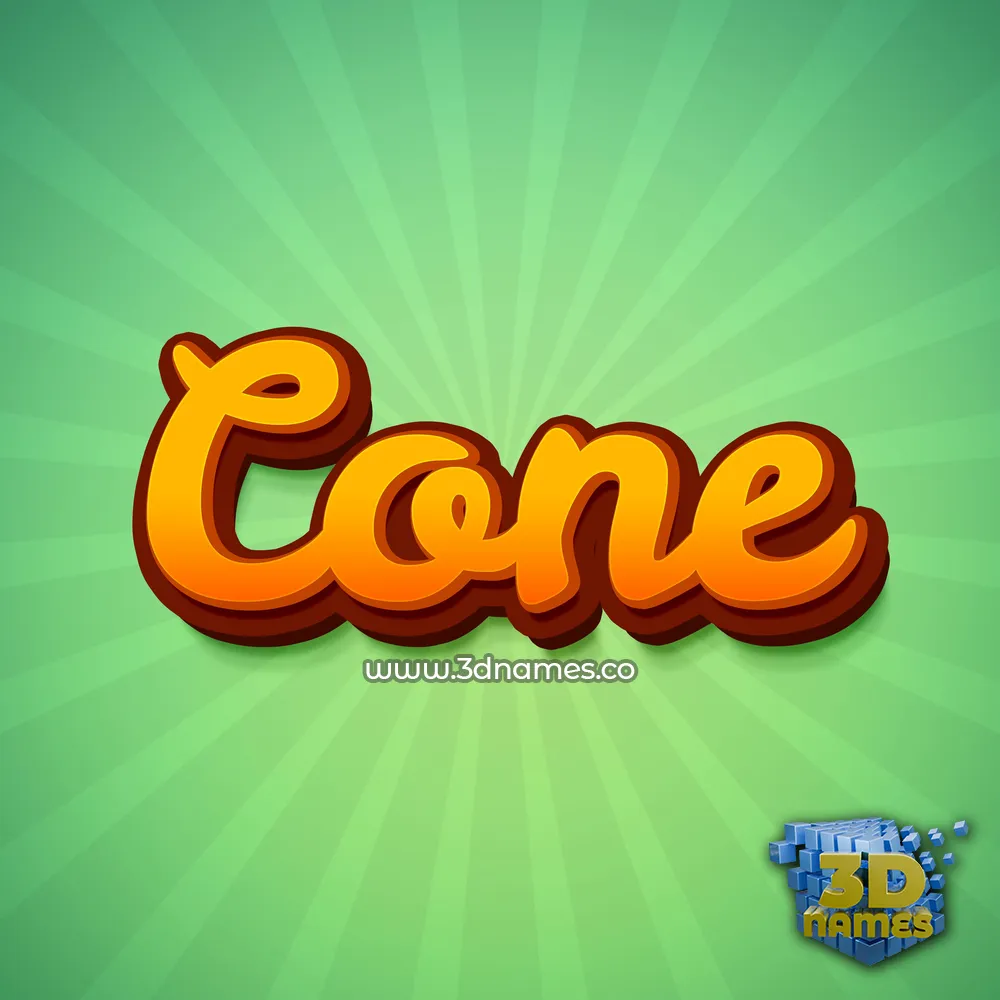 cone in Green Rays style - 3D name wallpaper