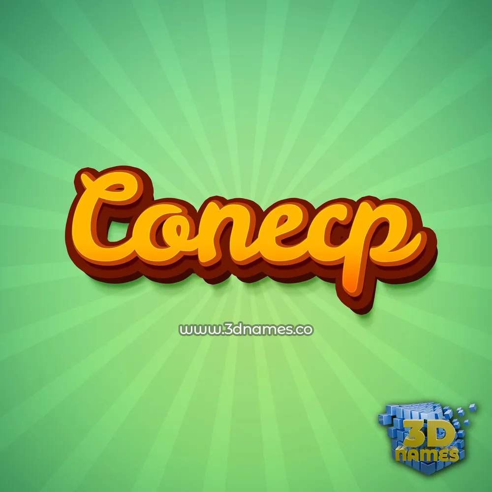 conecp in Green Rays style - 3D name wallpaper