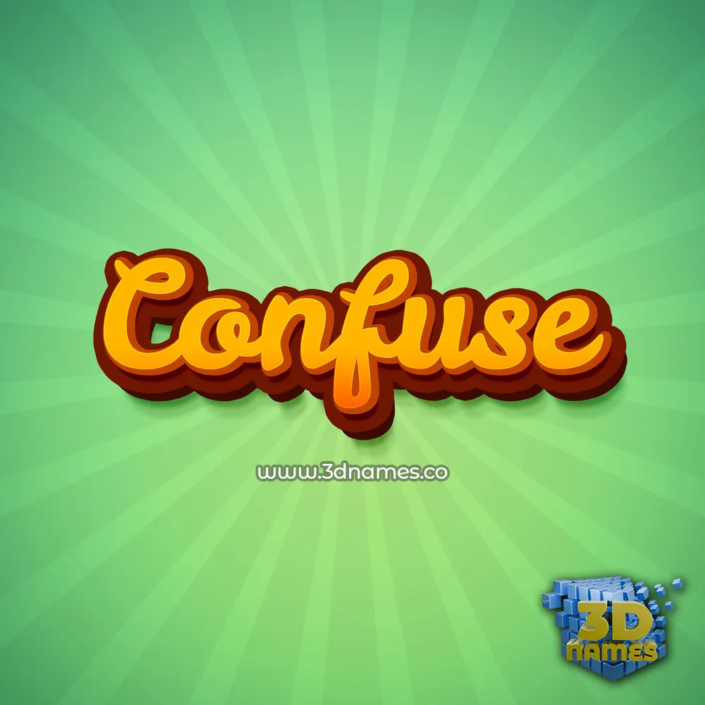confuse in Green Rays style - 3D name wallpaper