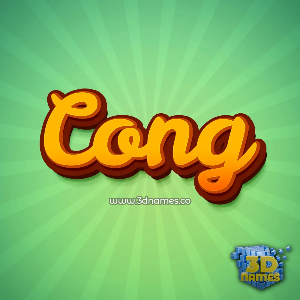 cong in Green Rays style - 3D name wallpaper