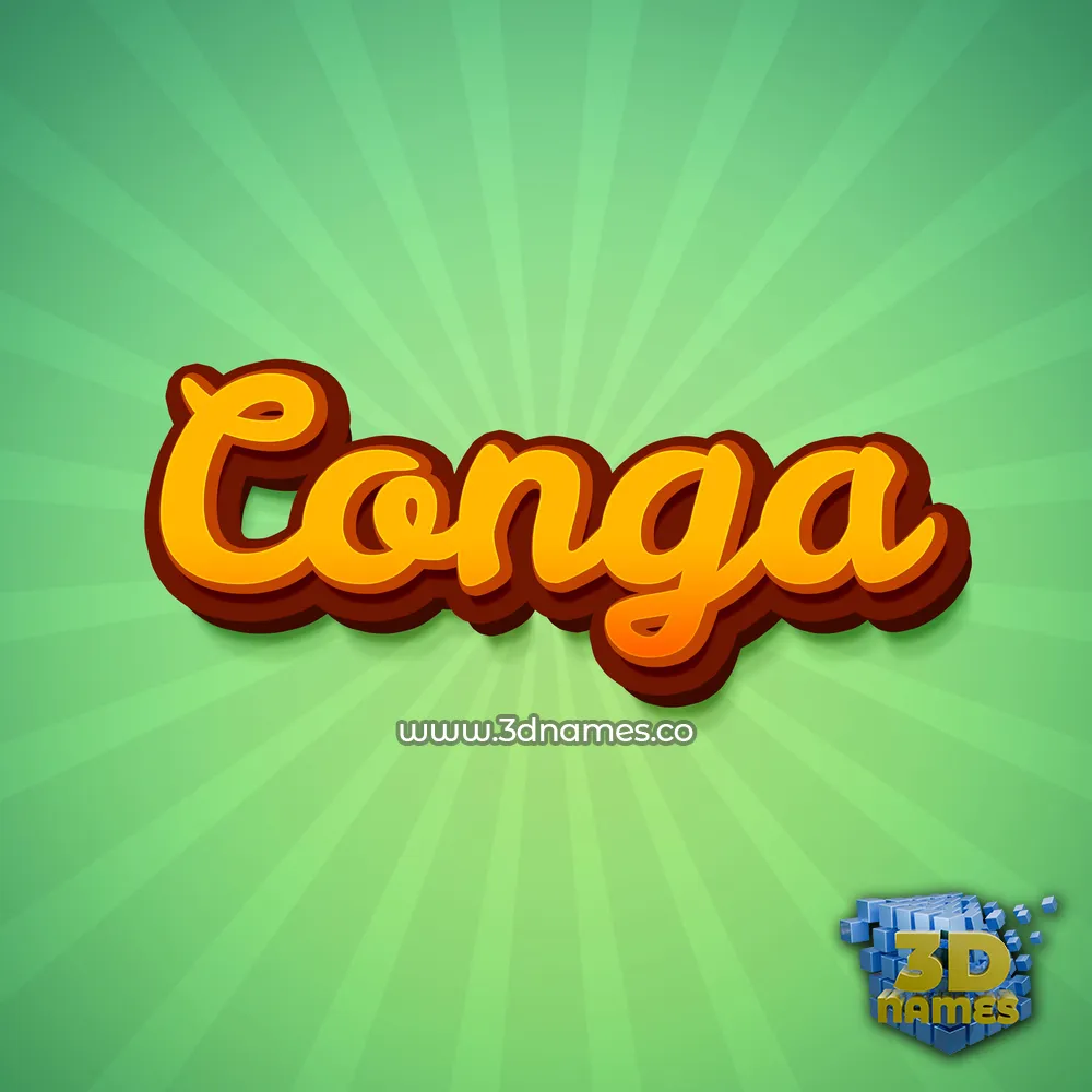 conga in Green Rays style - 3D name wallpaper