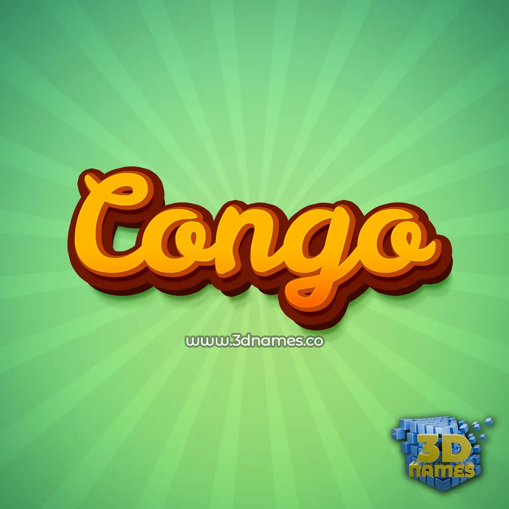 congo in Green Rays style - 3D name wallpaper