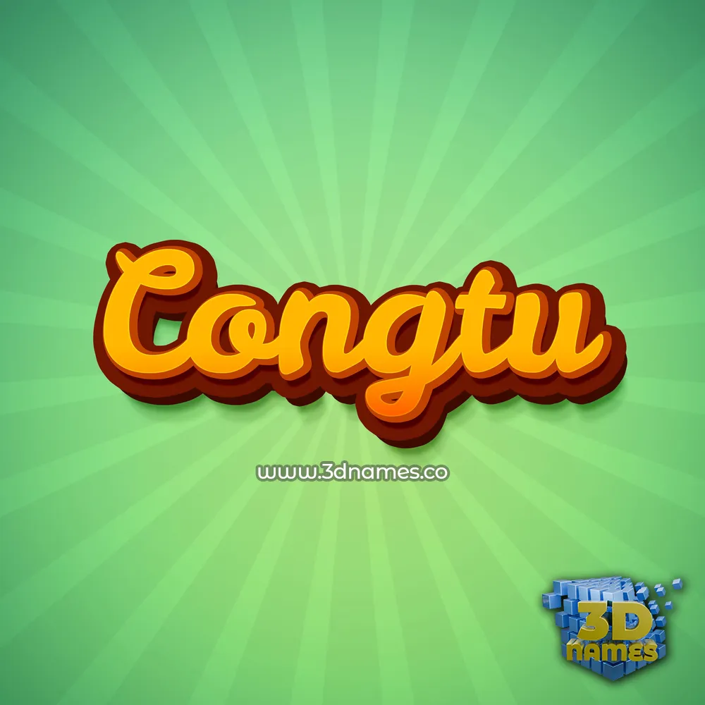 congtu in Green Rays style - 3D name wallpaper