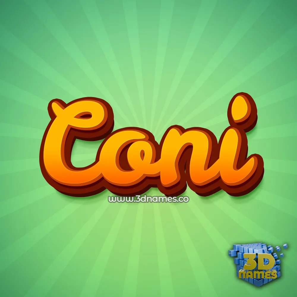 coni in Green Rays style - 3D name wallpaper