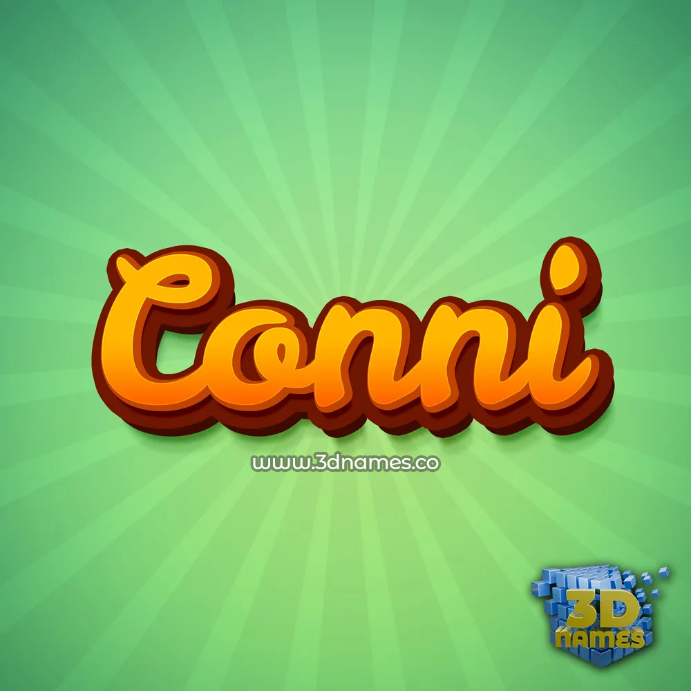 conni in Green Rays style - 3D name wallpaper