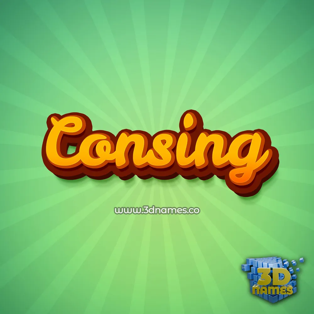 consing in Green Rays style - 3D name wallpaper