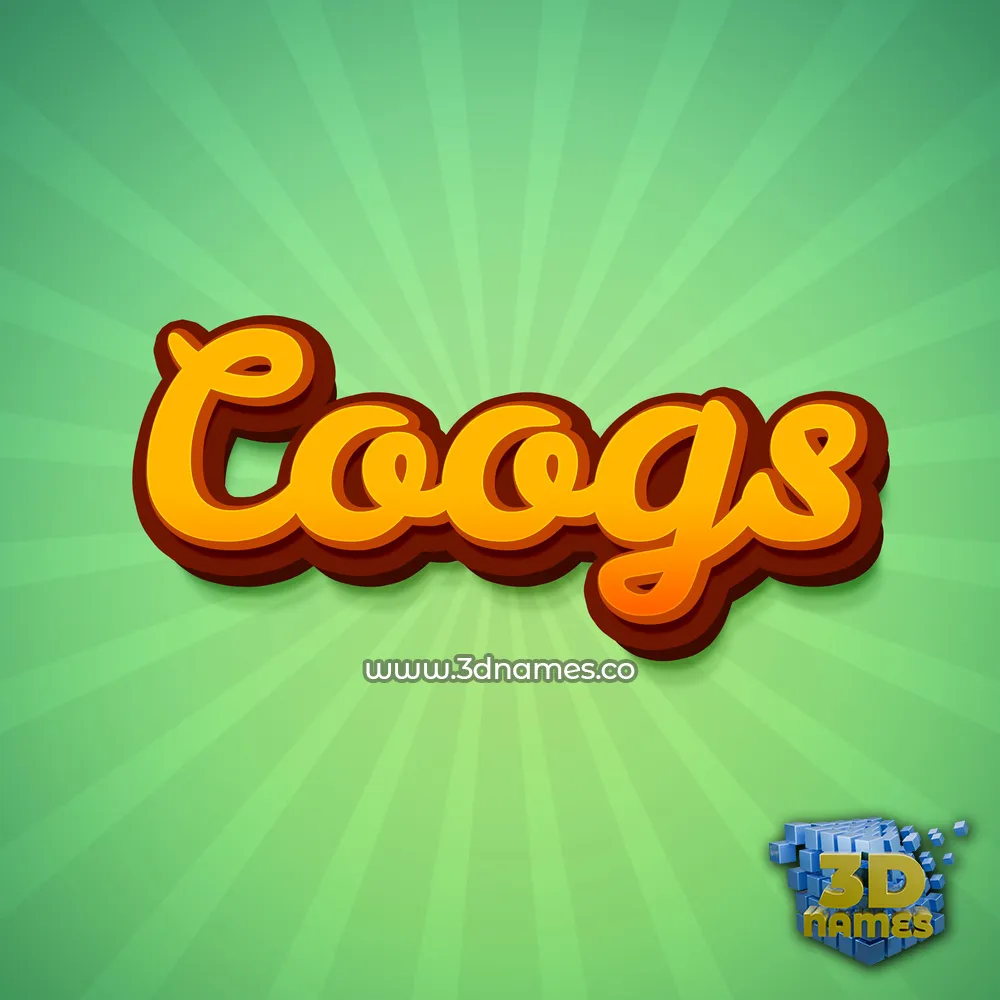 coogs in Green Rays style - 3D name wallpaper