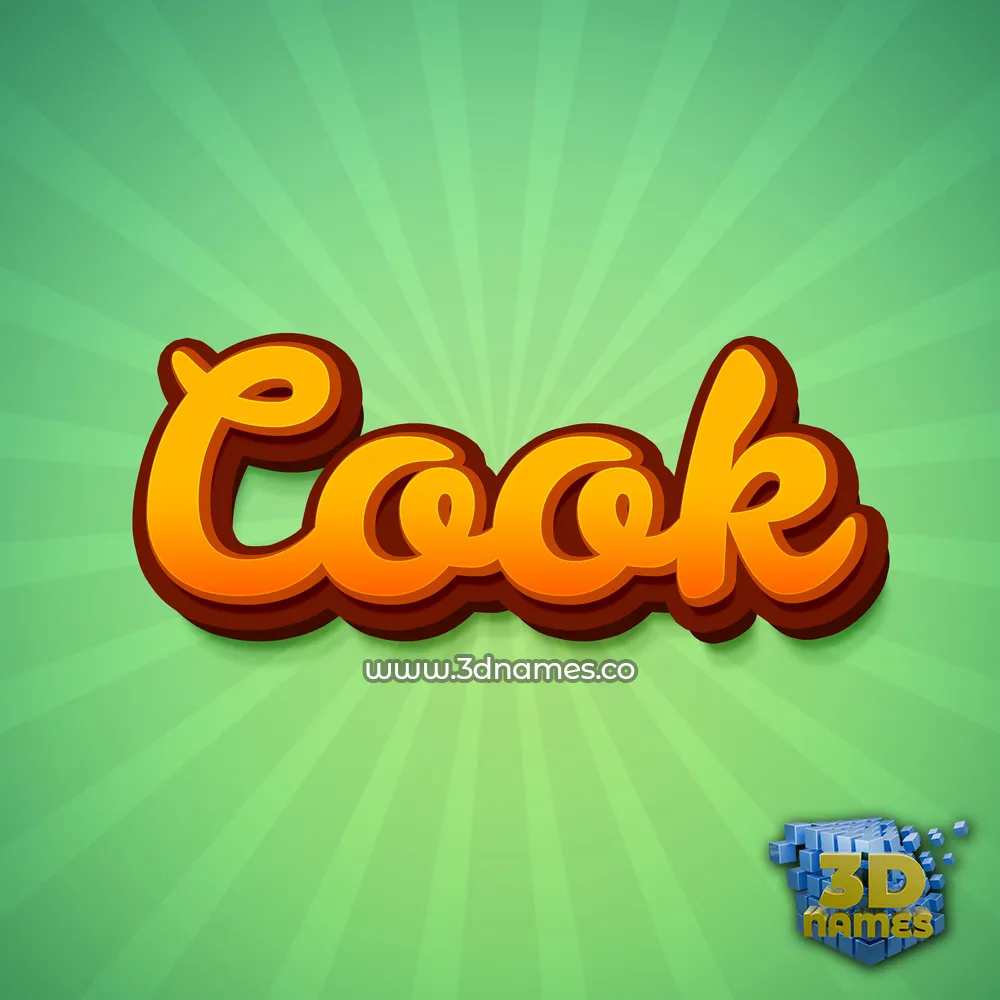 cook in Green Rays style - 3D name wallpaper