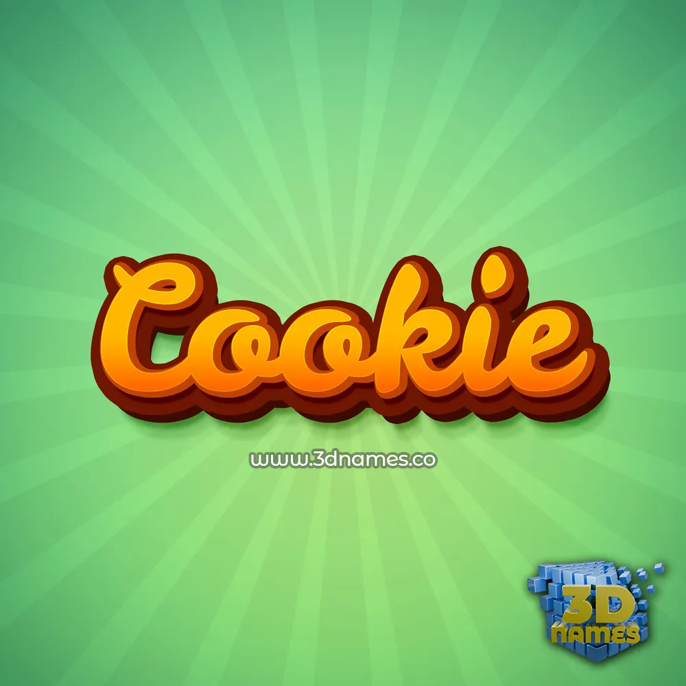 cookie in Green Rays style - 3D name wallpaper
