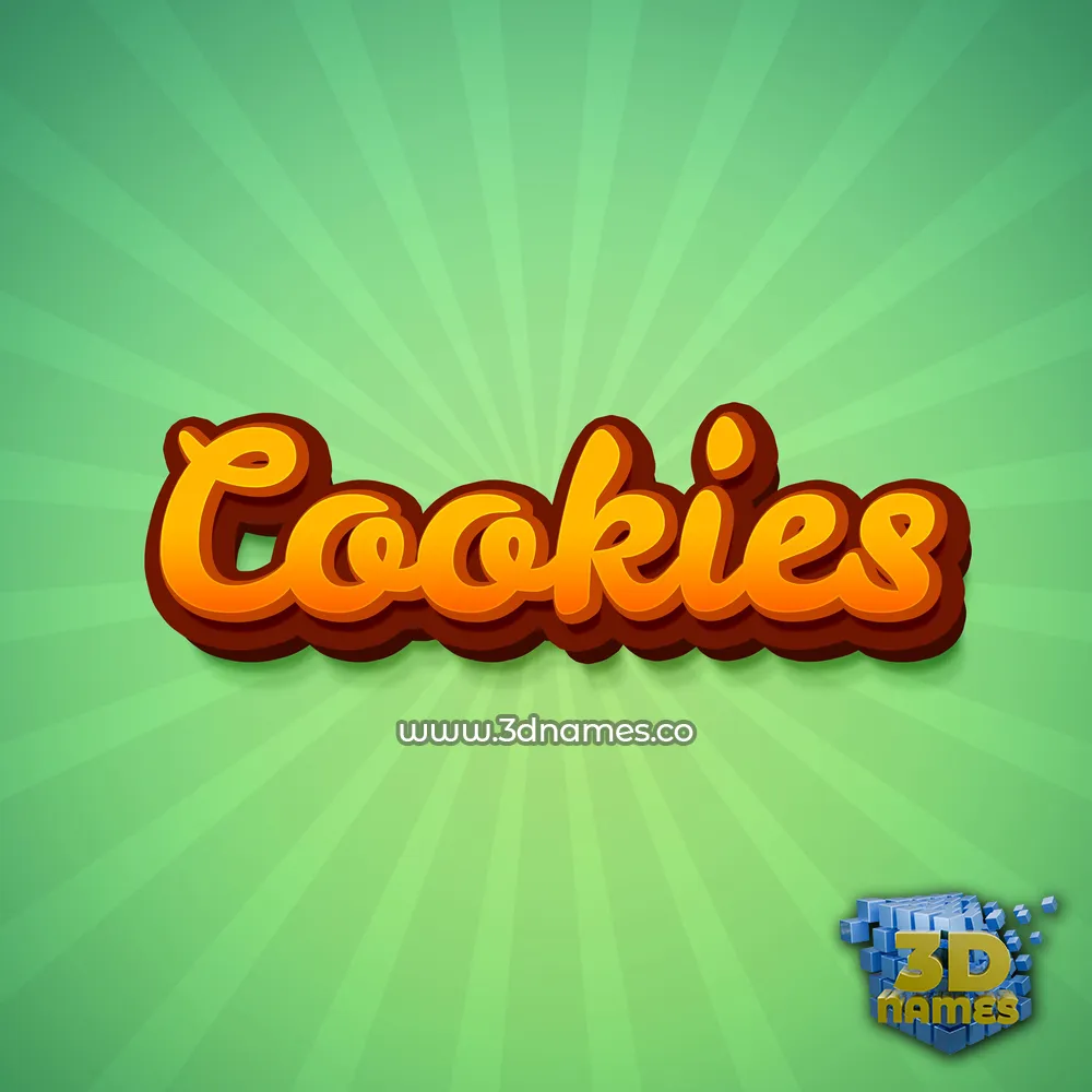 cookies in Green Rays style - 3D name wallpaper