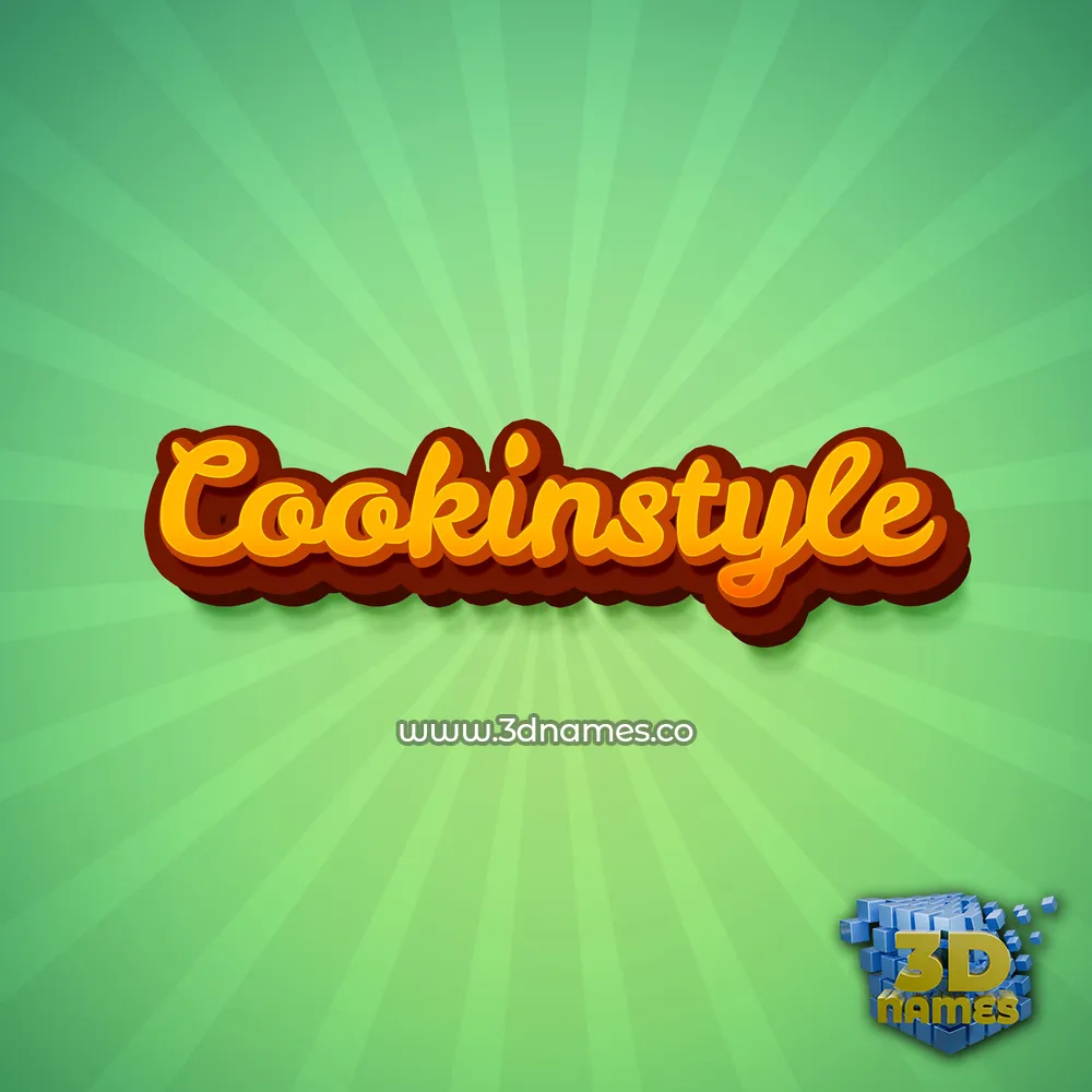 cookinstyle in Green Rays style - 3D name wallpaper