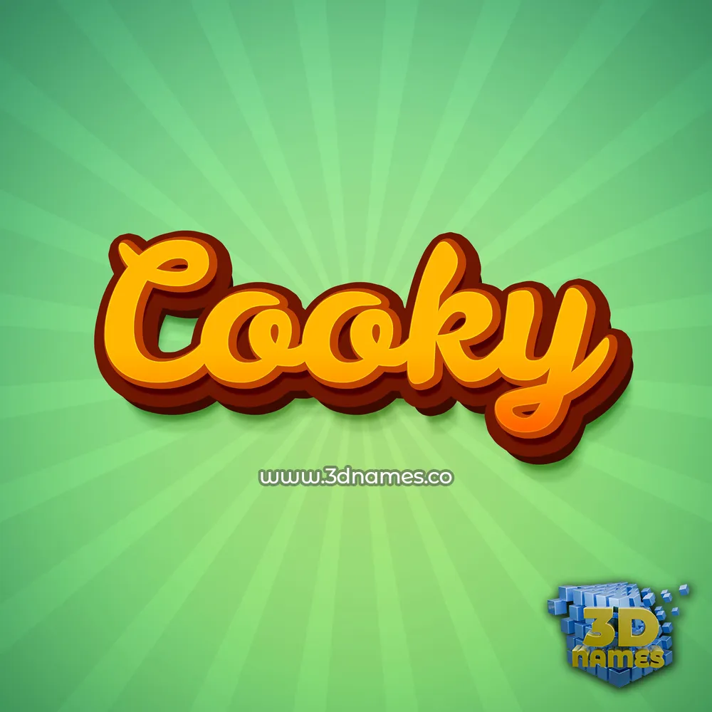 cooky in Green Rays style - 3D name wallpaper