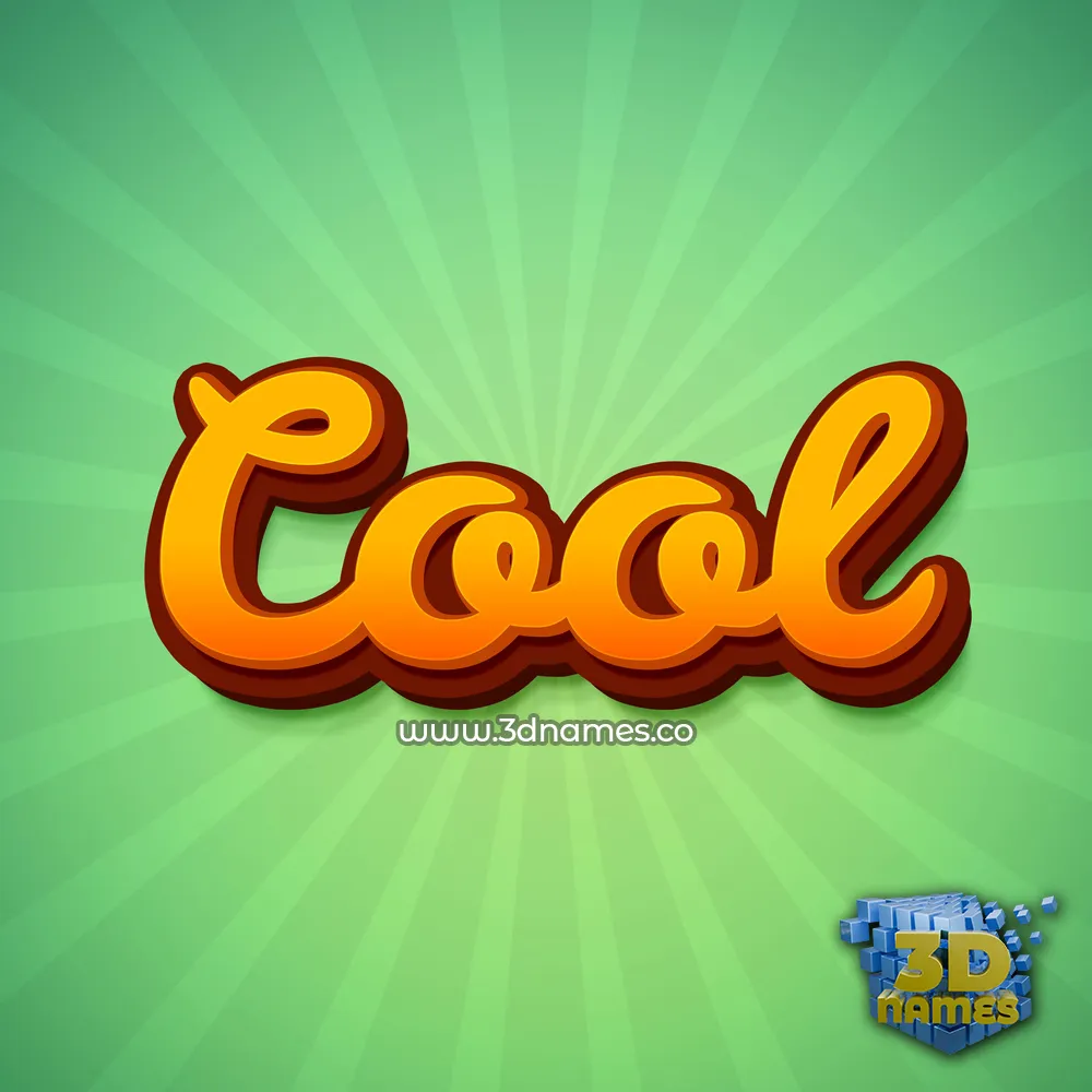 cool in Green Rays style - 3D name wallpaper
