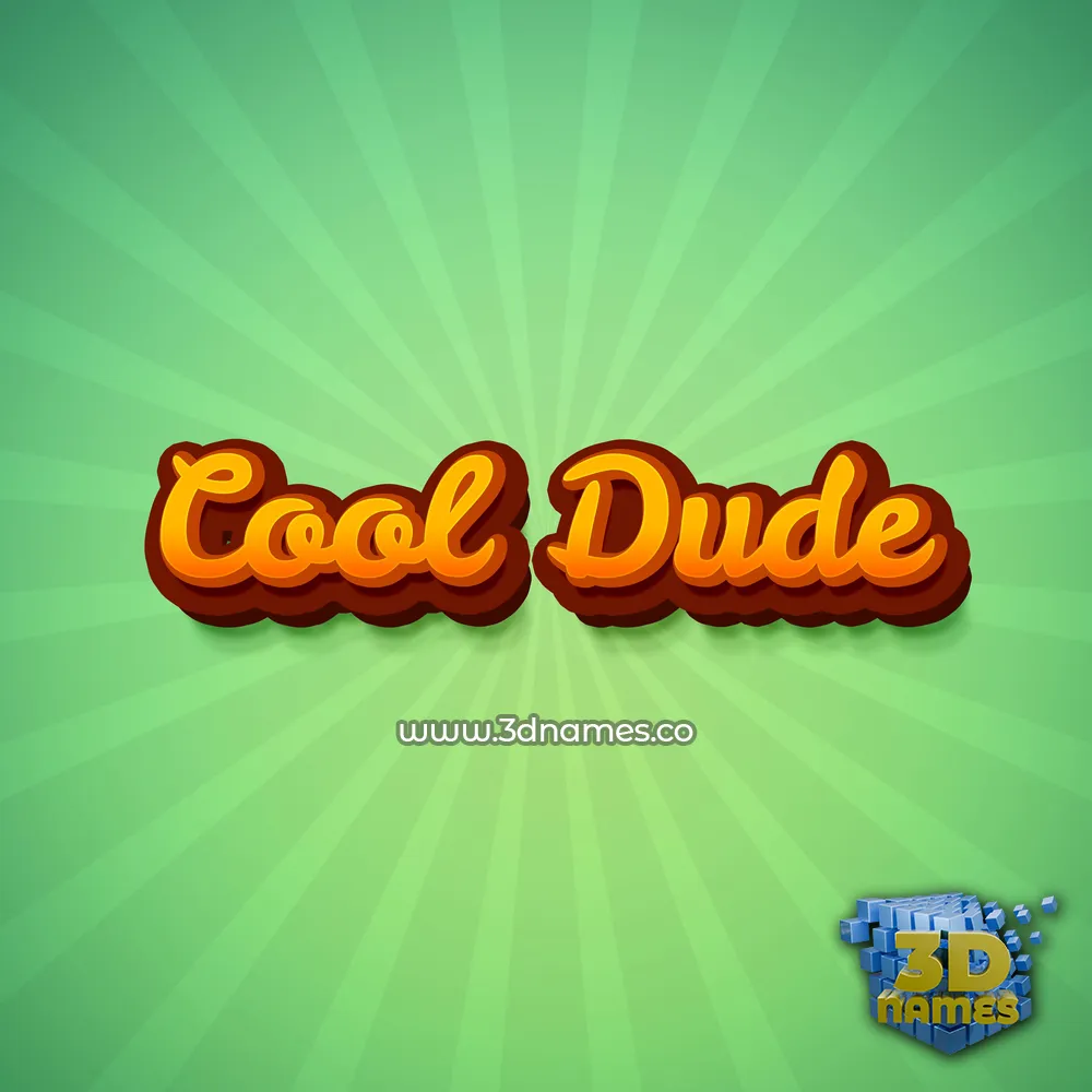 cool dude in Green Rays style - 3D name wallpaper