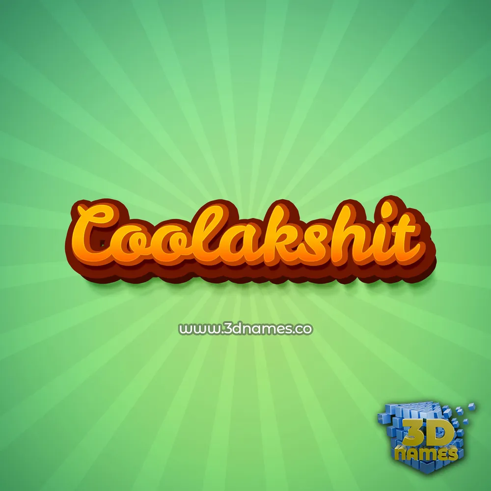 coolakshit in Green Rays style - 3D name wallpaper