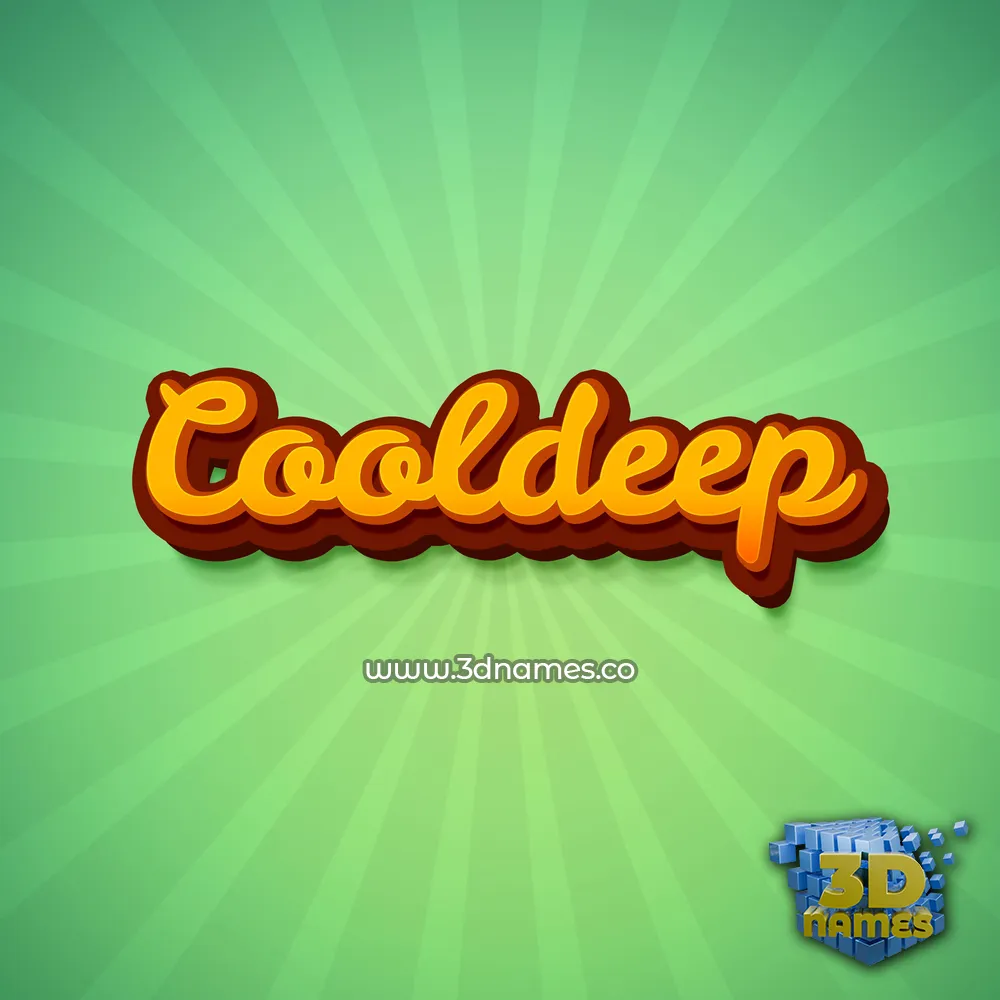 cooldeep in Green Rays style - 3D name wallpaper