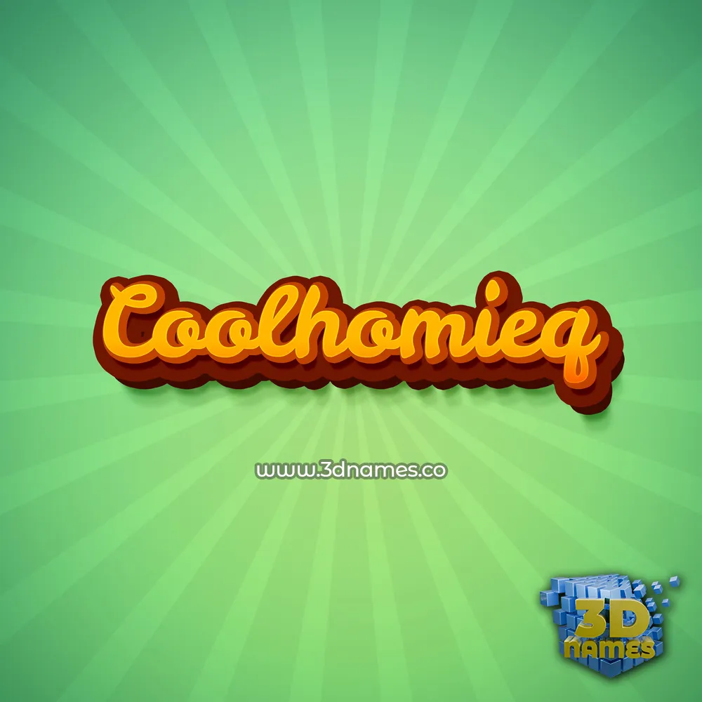 coolhomieq in Green Rays style - 3D name wallpaper