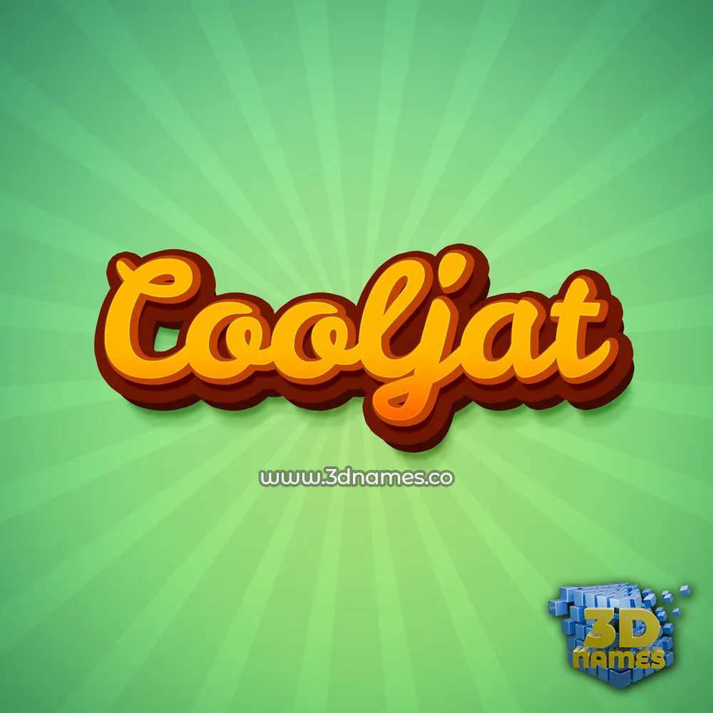 cooljat in Green Rays style - 3D name wallpaper