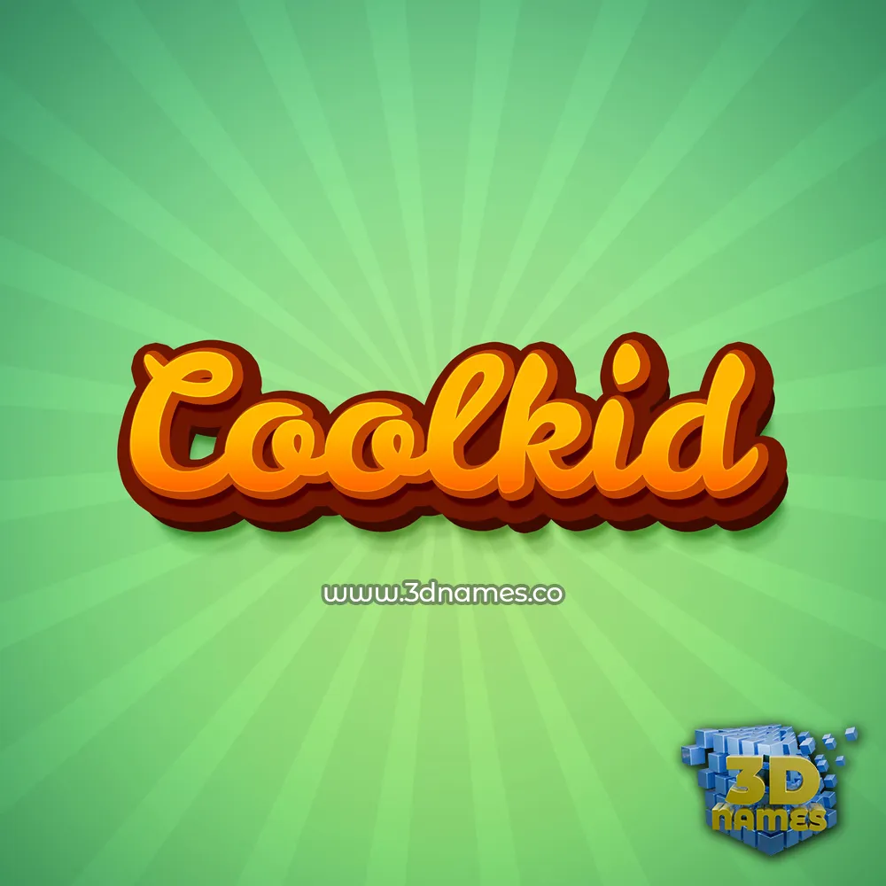 coolkid in Green Rays style - 3D name wallpaper