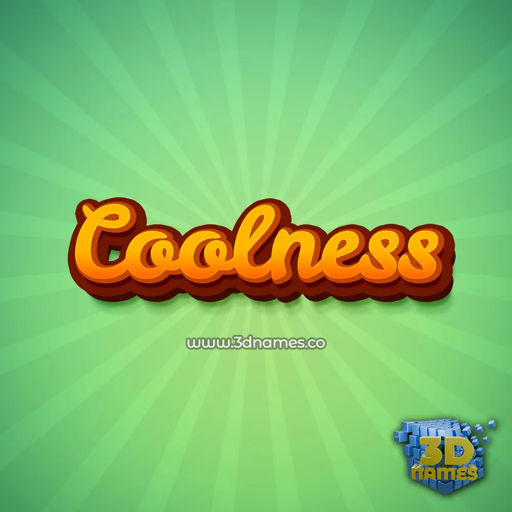 coolness in Green Rays style - 3D name wallpaper