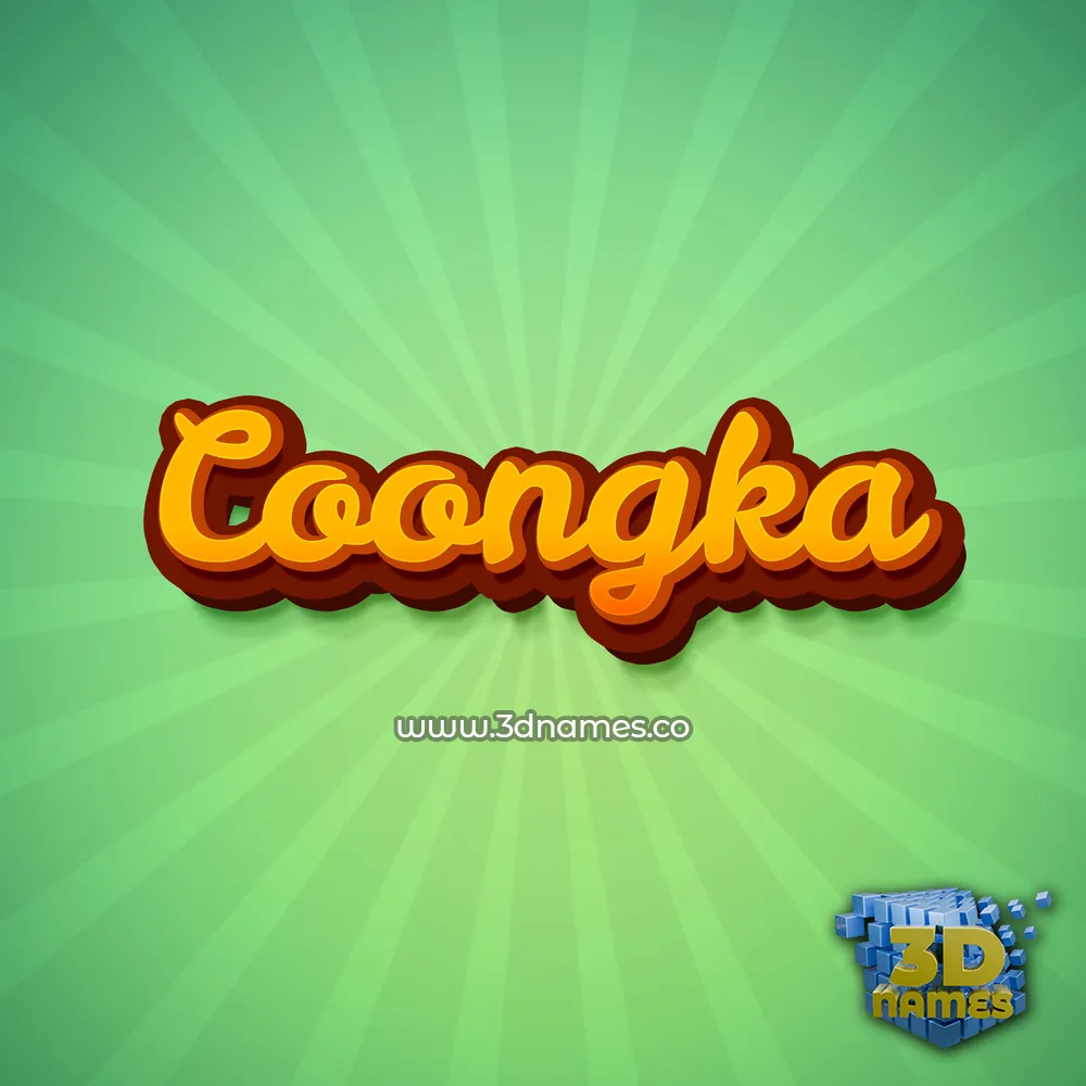 coongka in Green Rays style - 3D name wallpaper