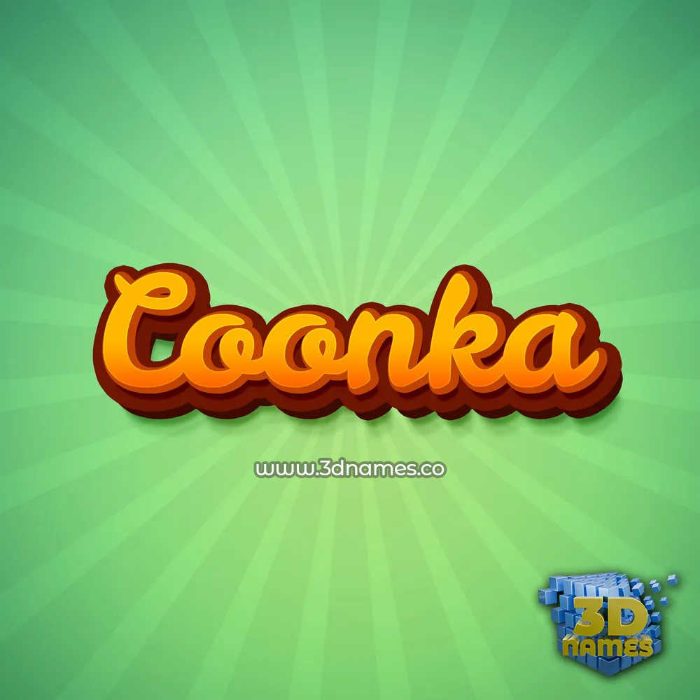 coonka in Green Rays style - 3D name wallpaper