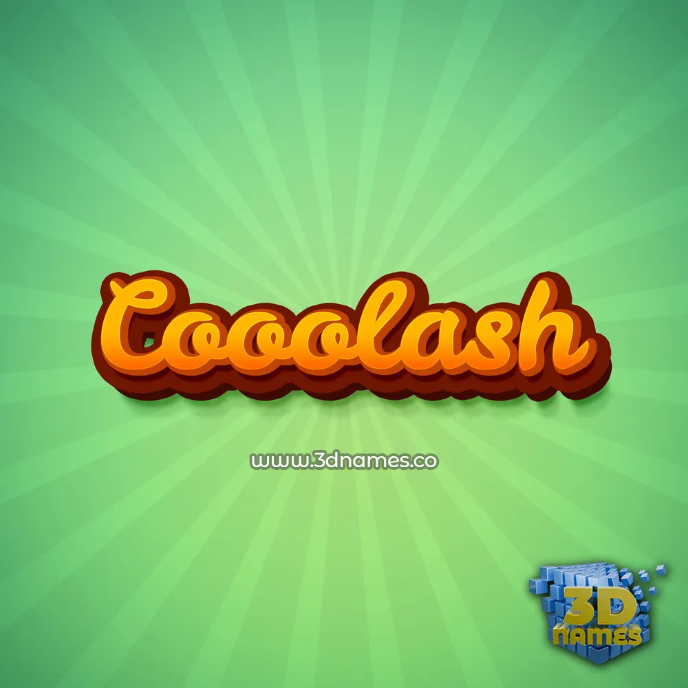 cooolash in Green Rays style - 3D name wallpaper