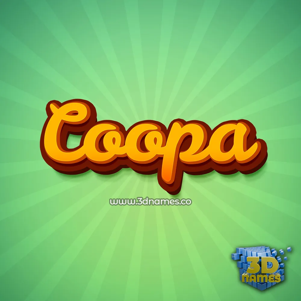 coopa in Green Rays style - 3D name wallpaper