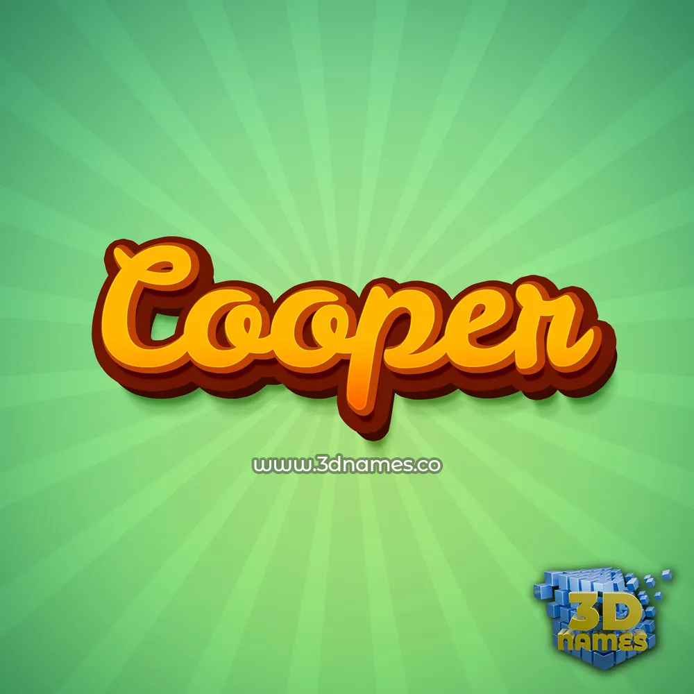 cooper in Green Rays style - 3D name wallpaper