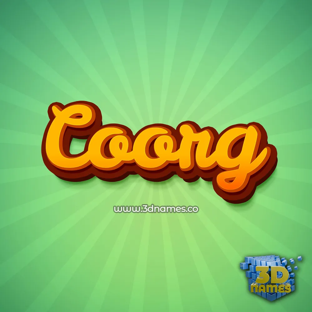 coorg in Green Rays style - 3D name wallpaper