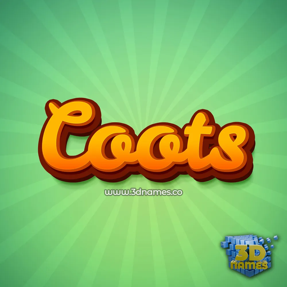coots in Green Rays style - 3D name wallpaper