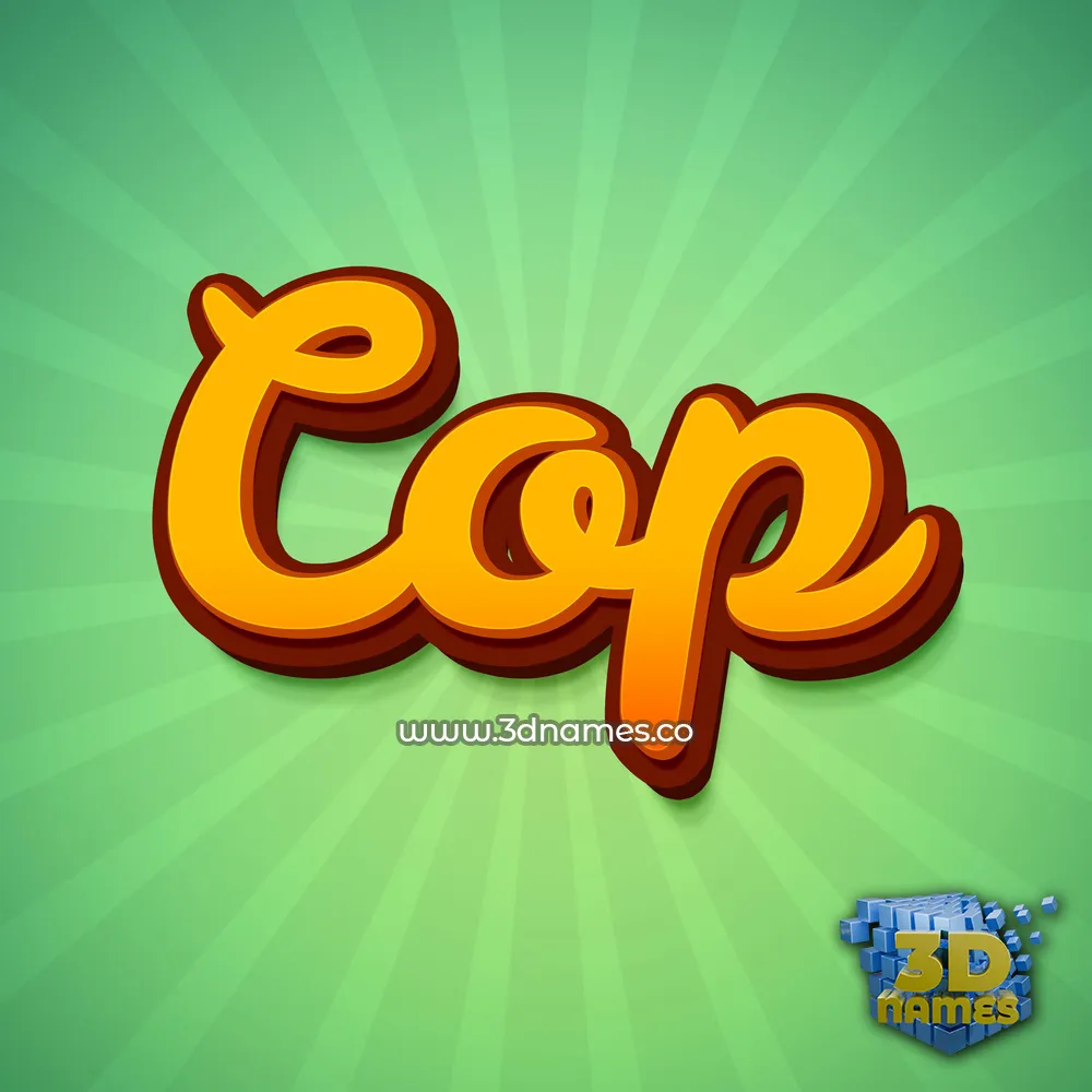 cop in Green Rays style - 3D name wallpaper