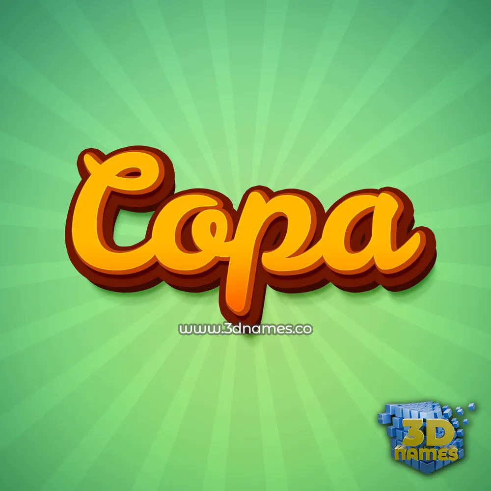 copa in Green Rays style - 3D name wallpaper