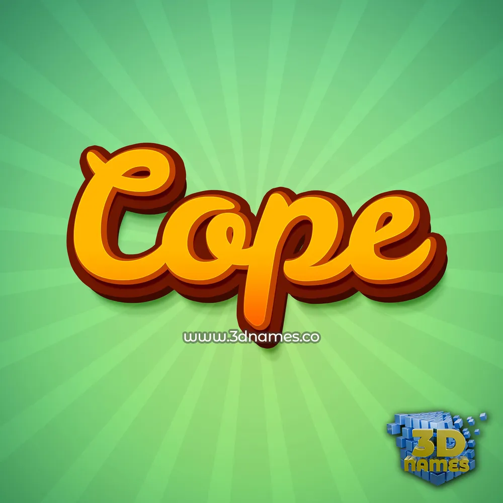 cope in Green Rays style - 3D name wallpaper