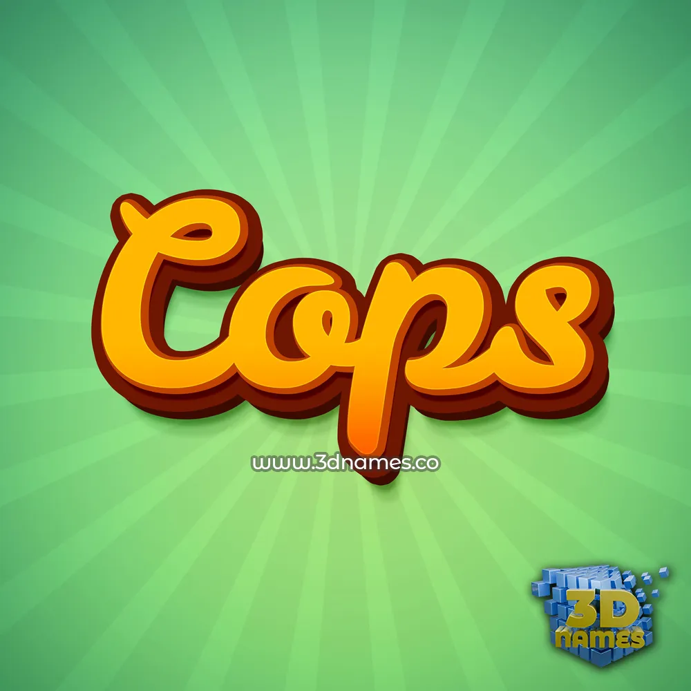 cops in Green Rays style - 3D name wallpaper