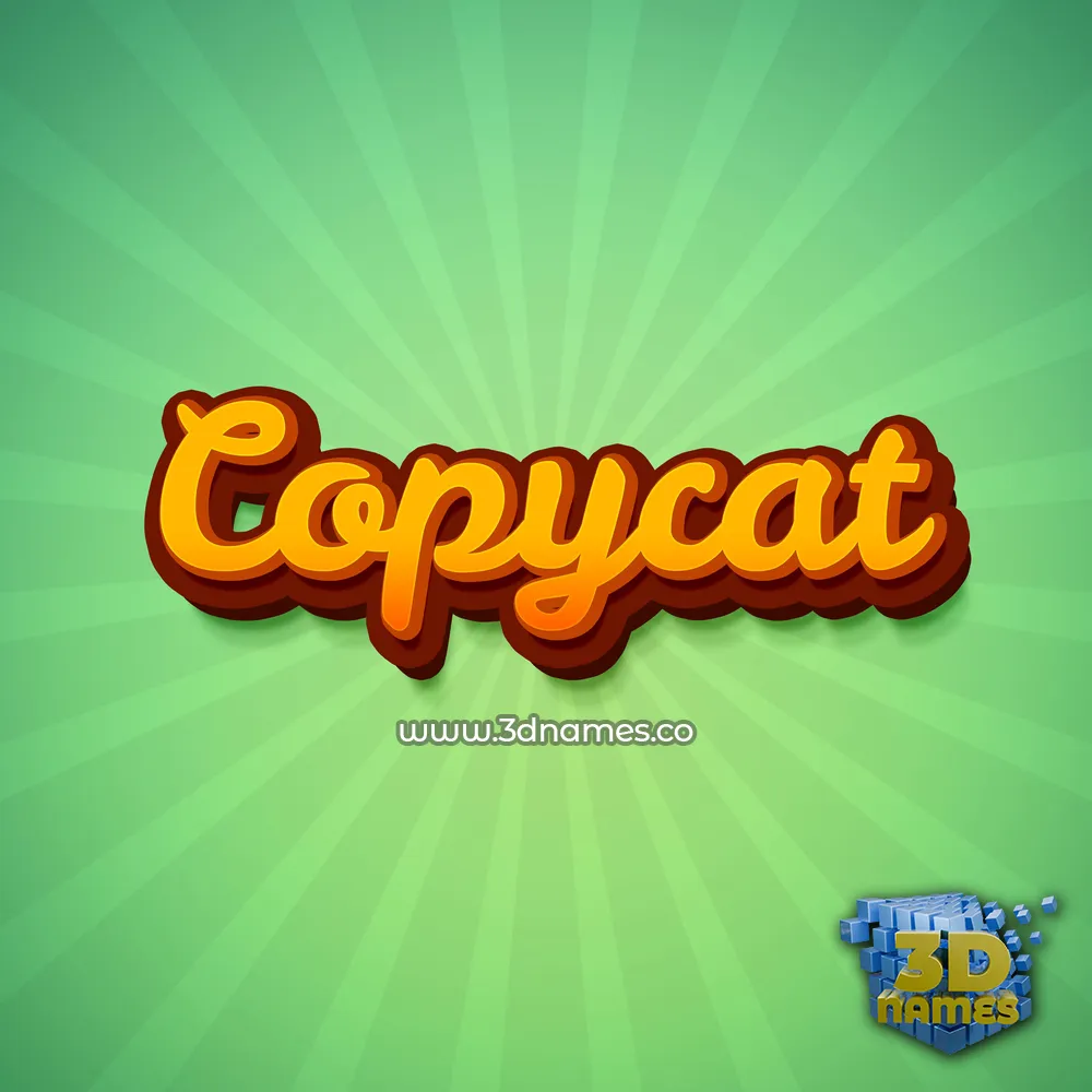 copycat in Green Rays style - 3D name wallpaper