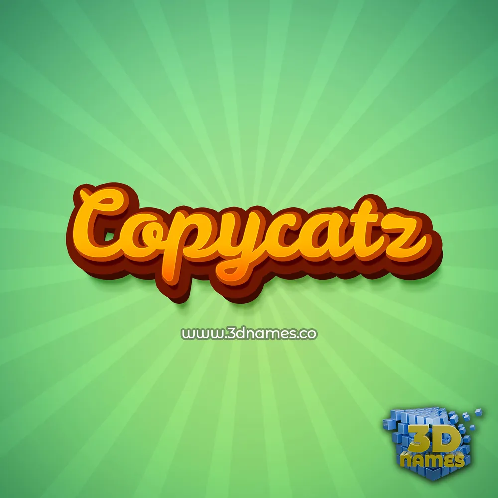 copycatz in Green Rays style - 3D name wallpaper