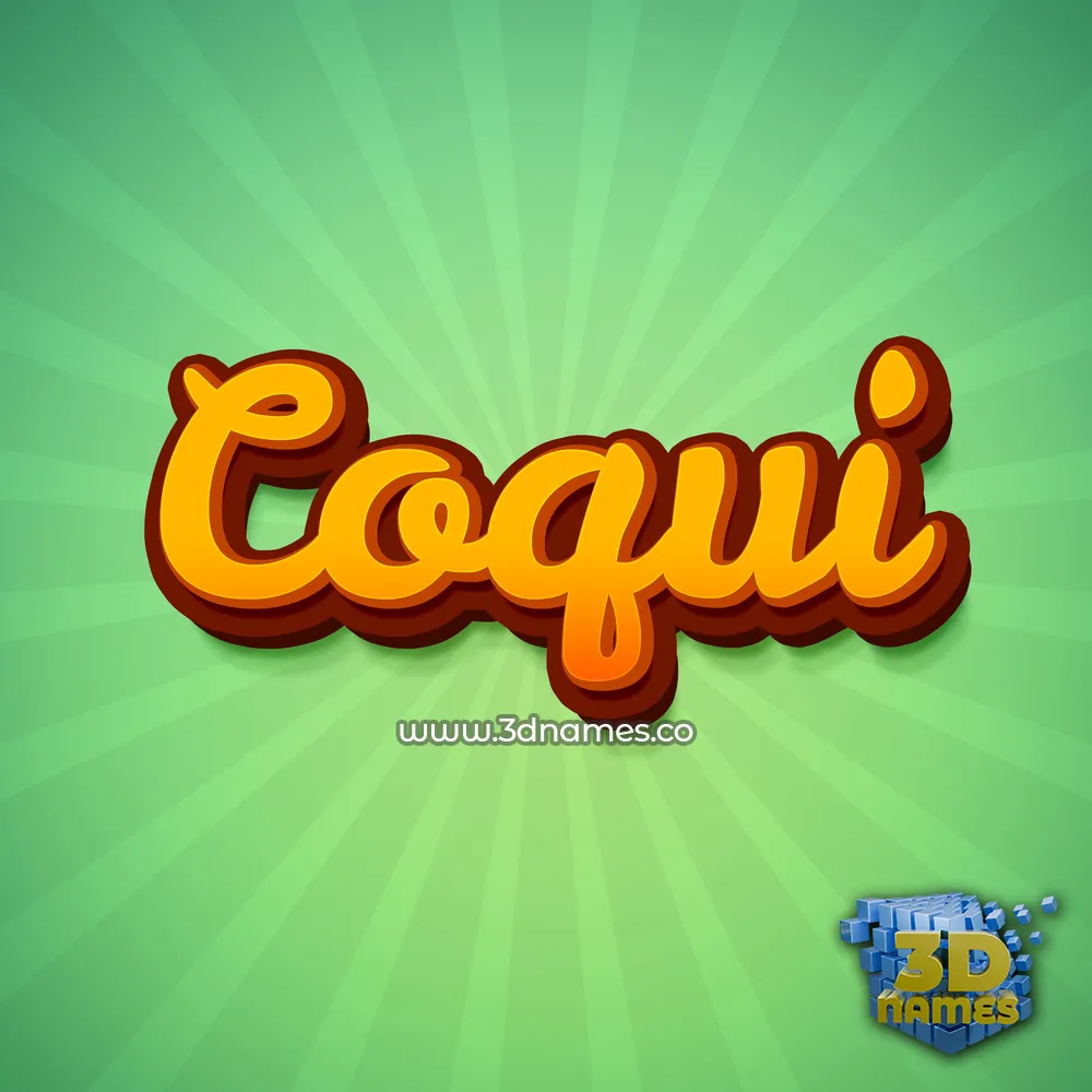 coqui in Green Rays style - 3D name wallpaper