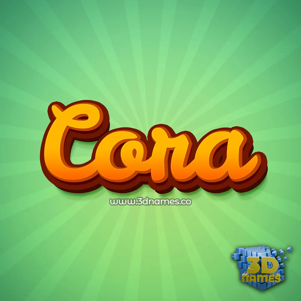 cora in Green Rays style - 3D name wallpaper