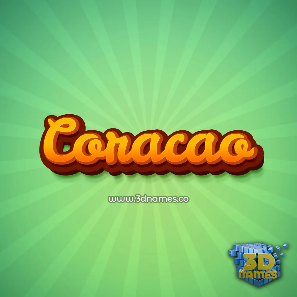 coracao in Green Rays style - 3D name wallpaper