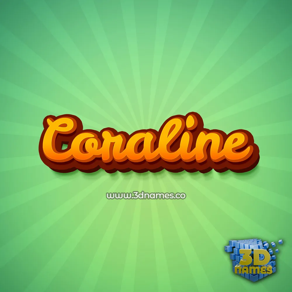 coraline in Green Rays style - 3D name wallpaper