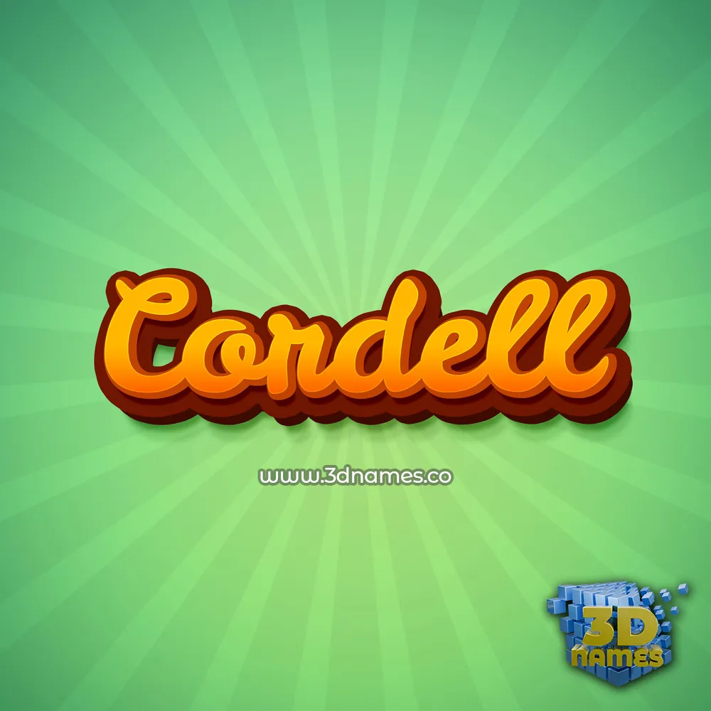 cordell in Green Rays style - 3D name wallpaper