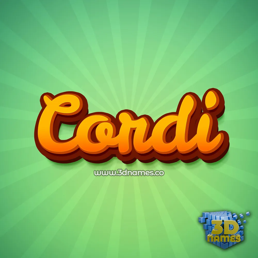 cordi in Green Rays style - 3D name wallpaper