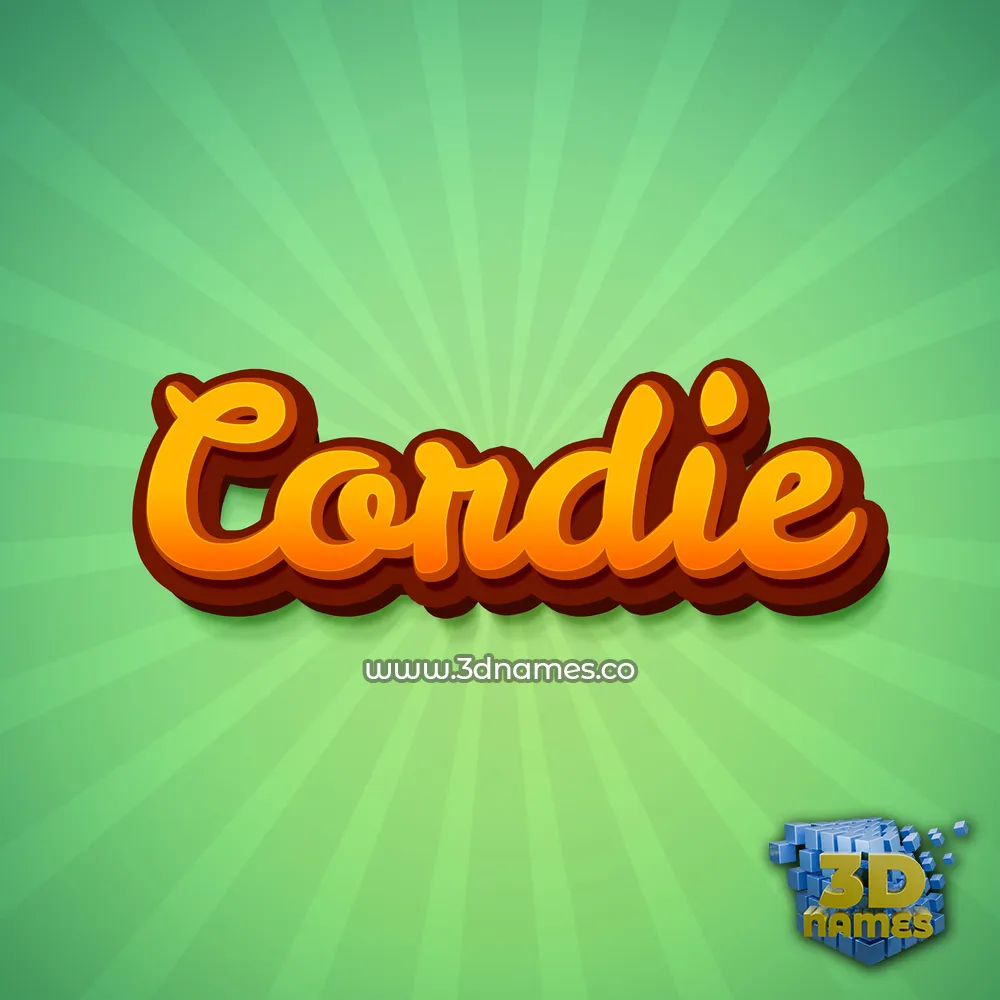 cordie in Green Rays style - 3D name wallpaper