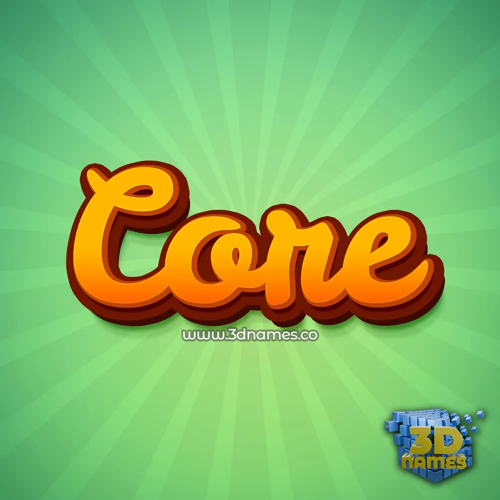 core in Green Rays style - 3D name wallpaper