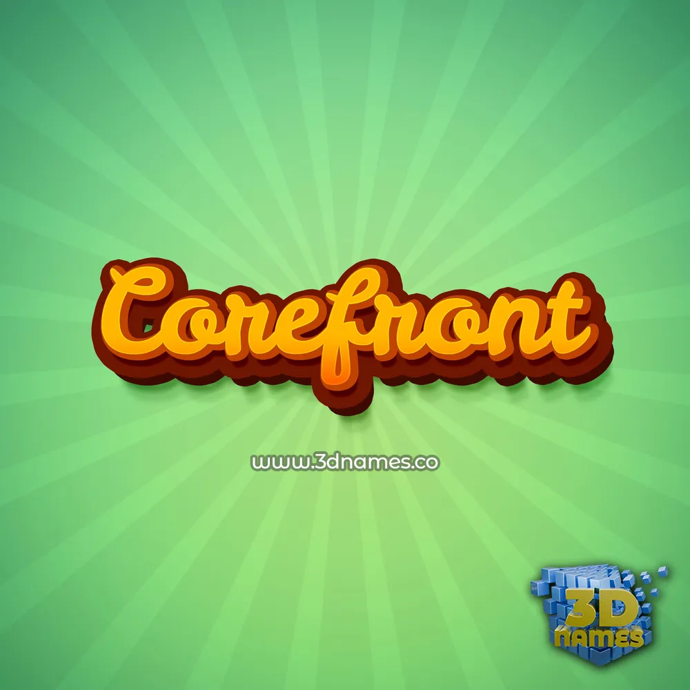 corefront in Green Rays style - 3D name wallpaper