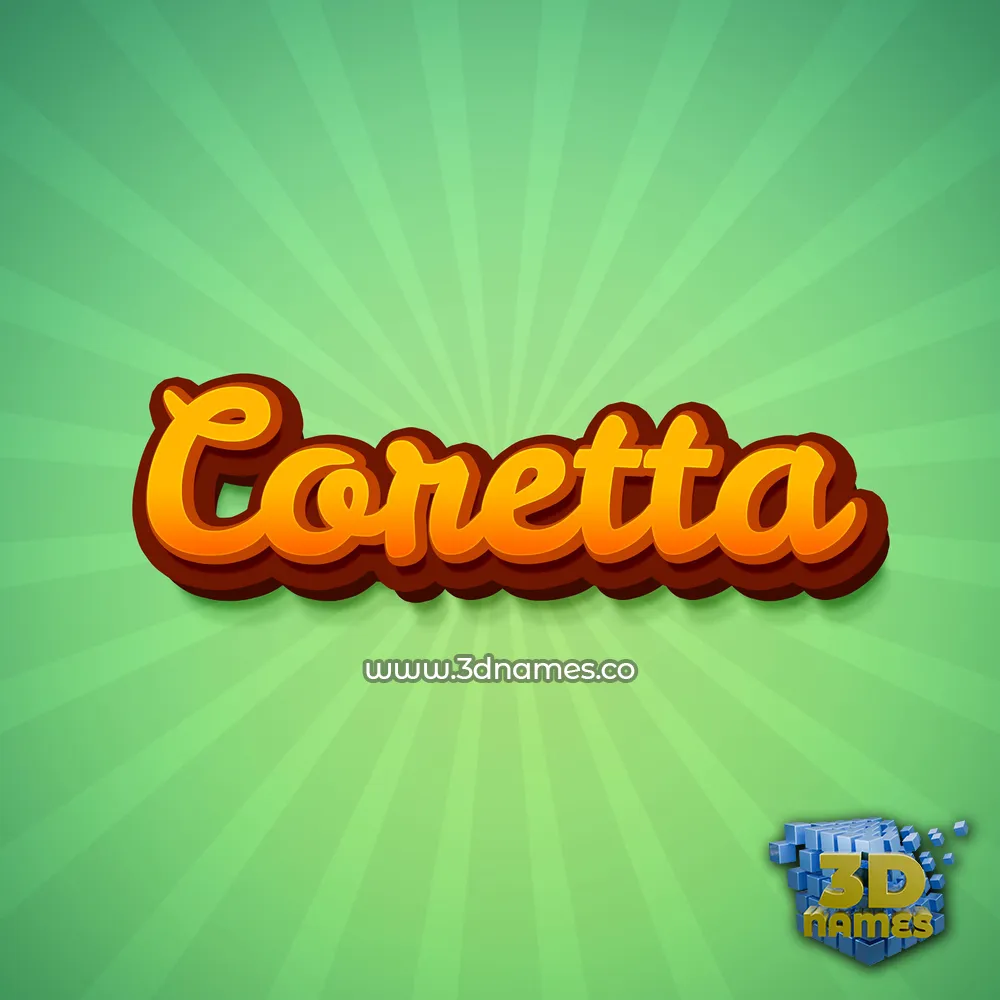 coretta in Green Rays style - 3D name wallpaper